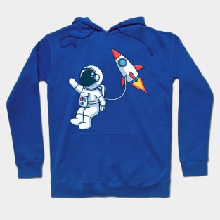 Astronaut Flying with Rocket Hoodie